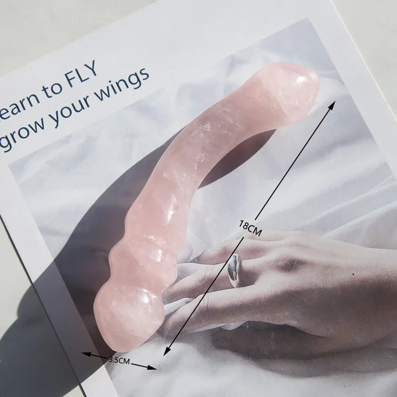 Massage Stick Natural Rose Quartz Yoni Wands Good Quality Pink Crystal Massage Wood Stone Ornament Gemstone Crafts Pleasure Wand