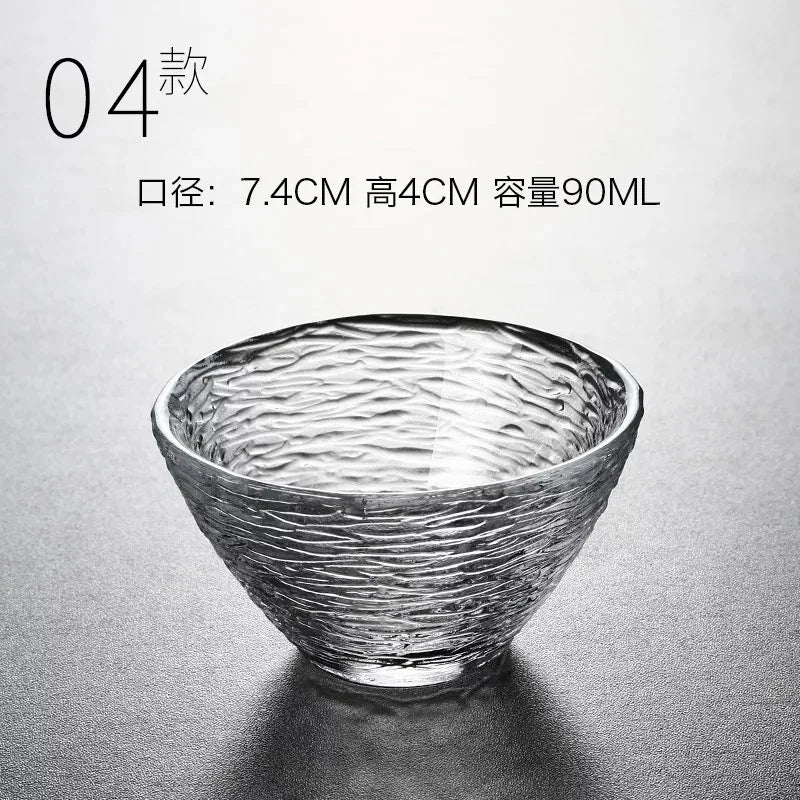 Tea Cup Japanese Style Hammered Pattern Master Cup Small Thickened Glass Cup Personal Handmade Single Cup Kung Fu Tea Set