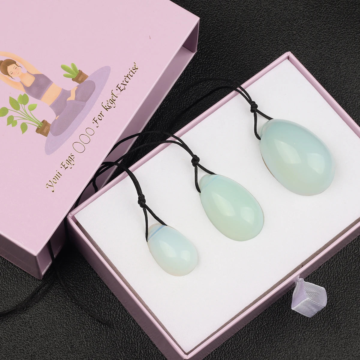 Wholesale Drill Jade Egg Set Quartz Massage Wand Crystal Stone Yoni Ball Pelvic Kegel Exercise Tool Tightening Vaginal Muscle
