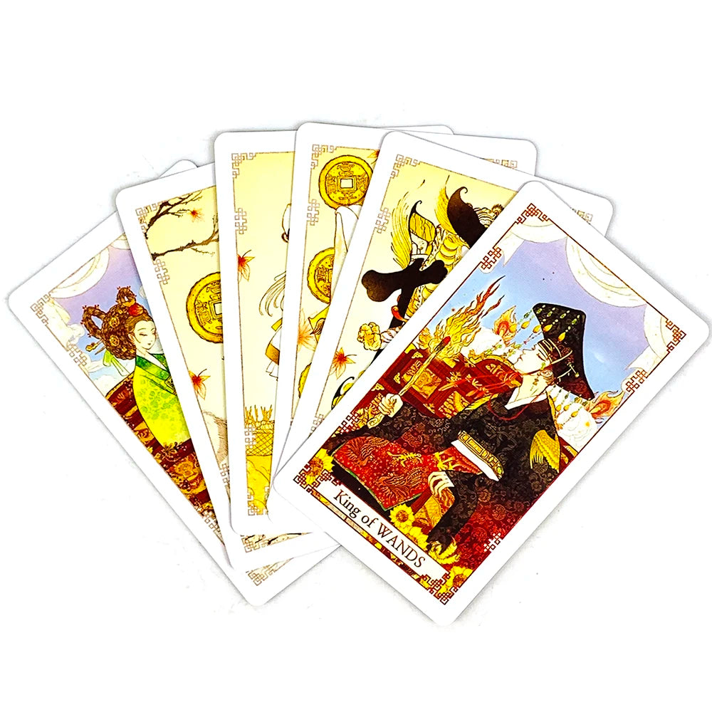 Retro Tarot Cards A 78PCS Chinese-style Tarot Deck Classic Design For Beginners & Pros, Divination, Meditation Party Game