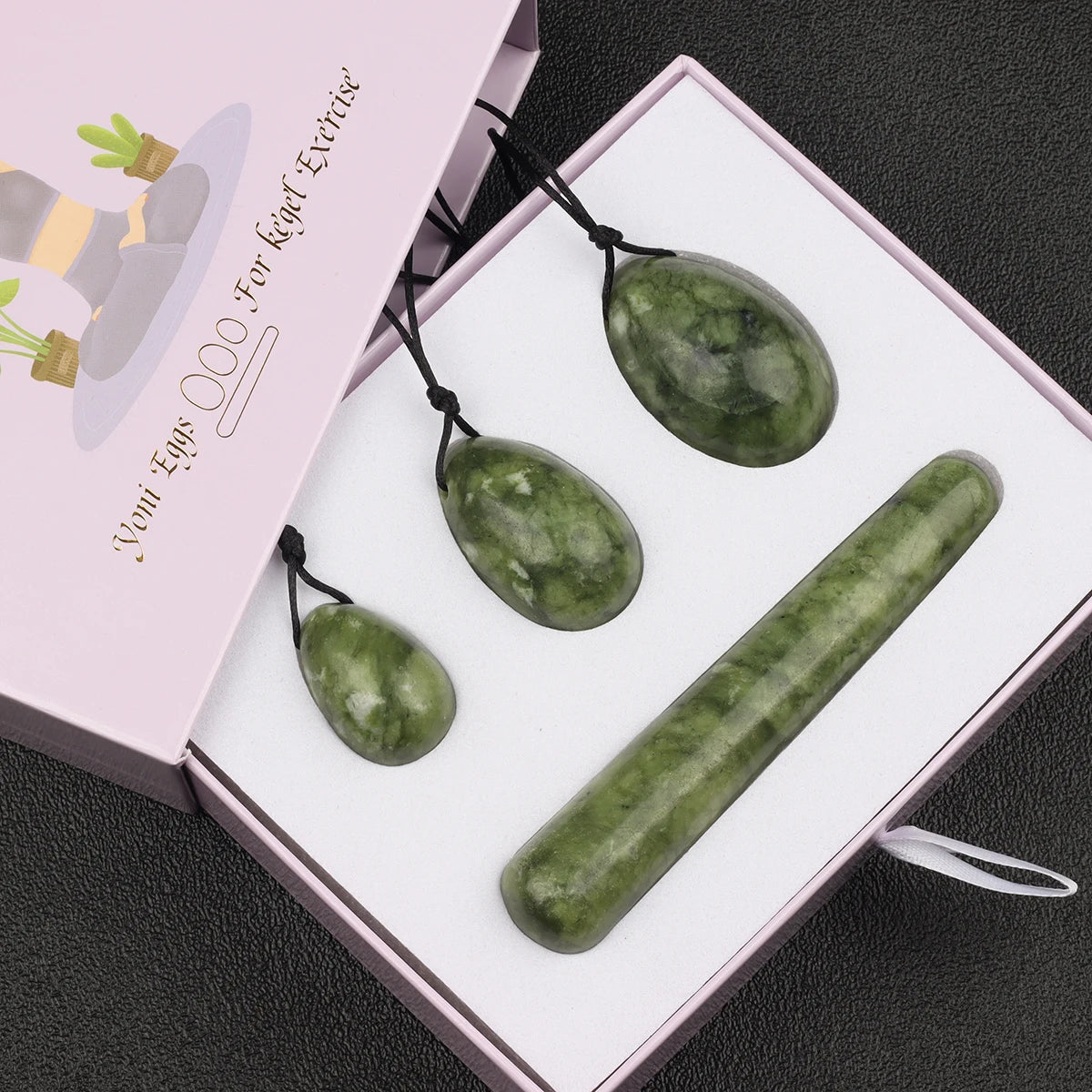 Wholesale Drill Jade Egg Set Quartz Massage Wand Crystal Stone Yoni Ball Pelvic Kegel Exercise Tool Tightening Vaginal Muscle