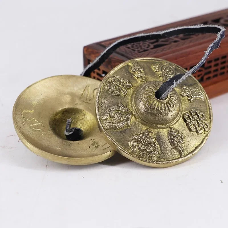 Tibetan Tingsha Cymbals Sanskrit Brass Chime Bells Meditation Gong for Spiritual Healing Mindfulness Yoga Buddhist
