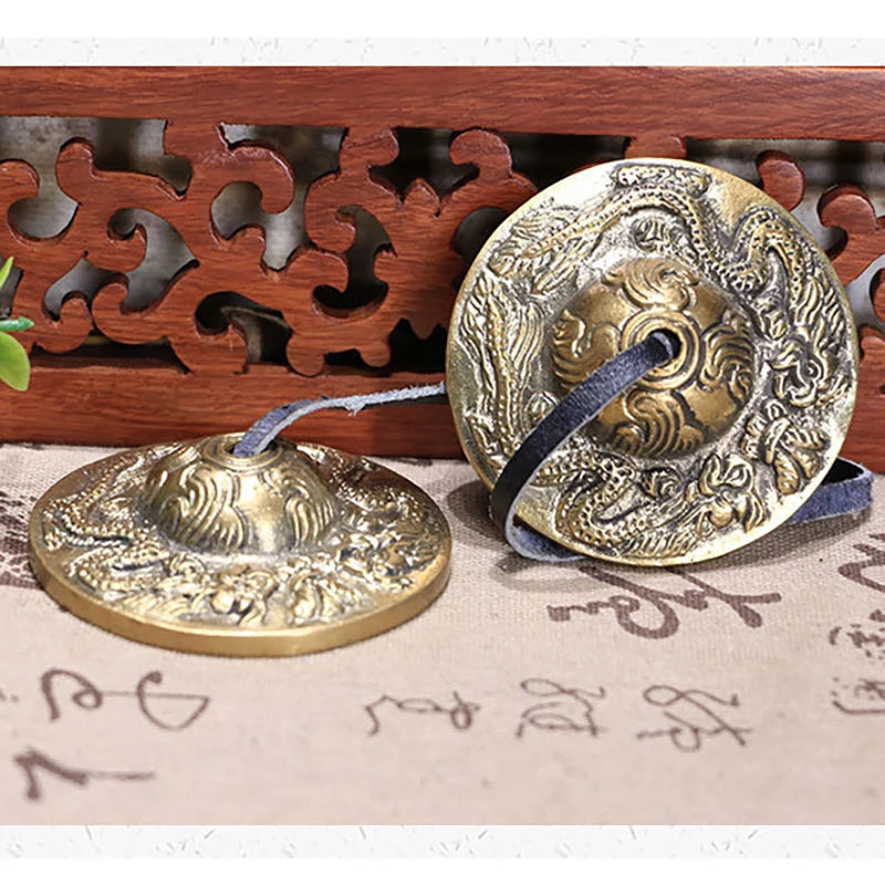 Tibetan Tingsha Cymbals Sanskrit Brass Chime Bells Meditation Gong for Spiritual Healing Mindfulness Yoga Buddhist