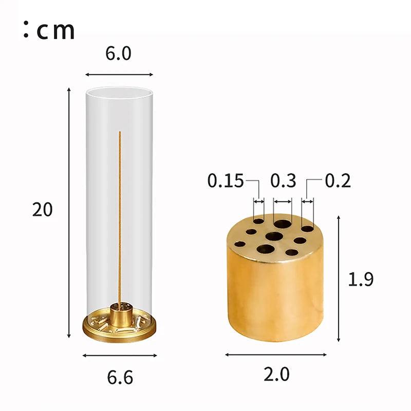 Modern Brass Incense Holder Anti-Ash Flying Incense Holder with Removable Acrylic Ash Catcher for Home Decor Yoga Meditation