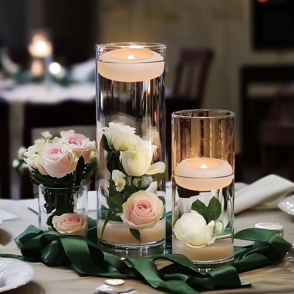Waterproof Flameless Floating Tealights 120+Hour Warm White Battery Flickering LED Tea Lights Candles Wedding Party Pool & SPA