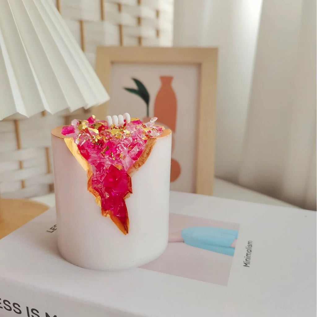 Crystal Ore Aroma Candle Jelly Wax Living Room Table Tabletop Decoration Birthday Gift Creative Companion Gift Home Decoration