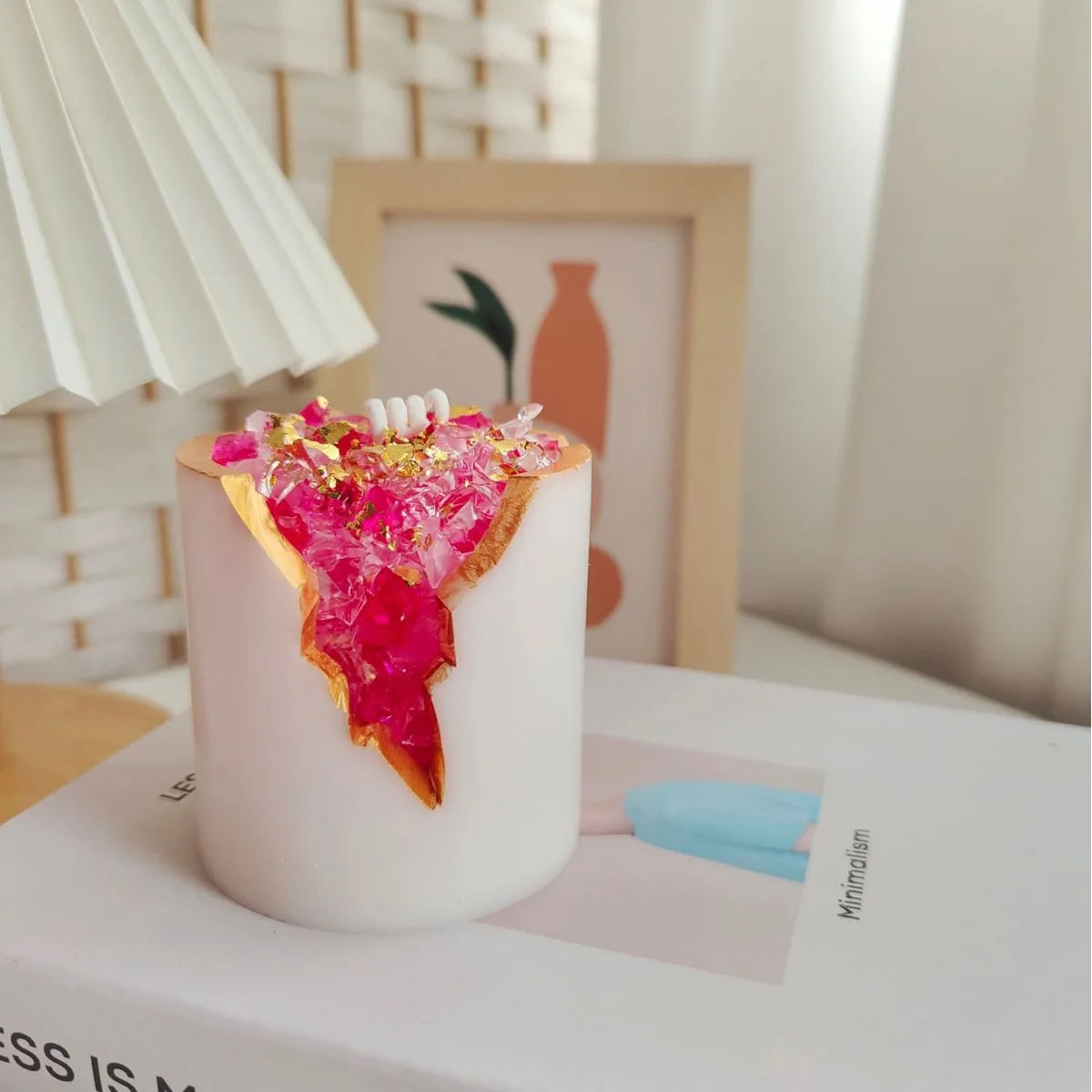 Crystal Ore Aroma Candle Jelly Wax Living Room Table Tabletop Decoration Birthday Gift Creative Companion Gift Home Decoration