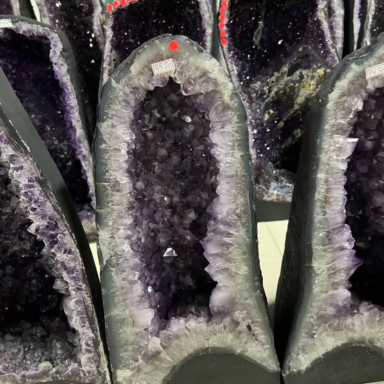 Natural amethyst dinosaur egg quartz crystal cave specimen treatment spiritual energy witchcraft wealth home decoration