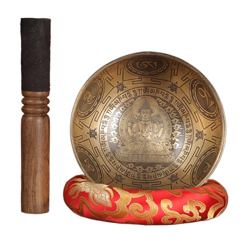 Nepal Handmade Tibetan Bowl Yoga Sound Healing Brass Tibetan Singing Bowls Professional Meditation Bowl Instruments Mindfulness