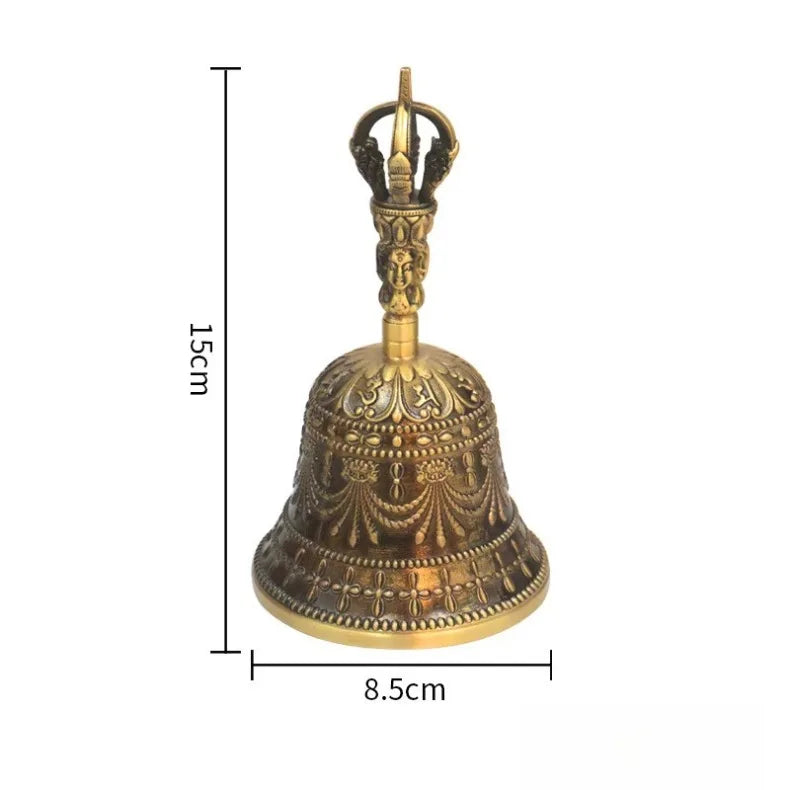 Tibetan Vajra Bell Brass Three Strand Chime Bell Zen Temples Buddhist Handheld Wind Chimes Portable Meditation Decoration Bells