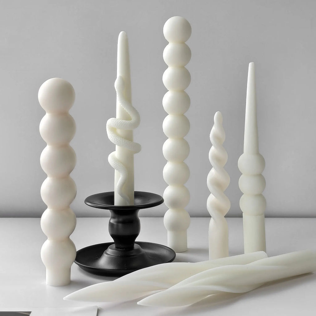 Geometric Long Rod Candle Mold Handmade Aroma Candle Silicone Molds Twist Spiral Long Pole Candle Making Supplies