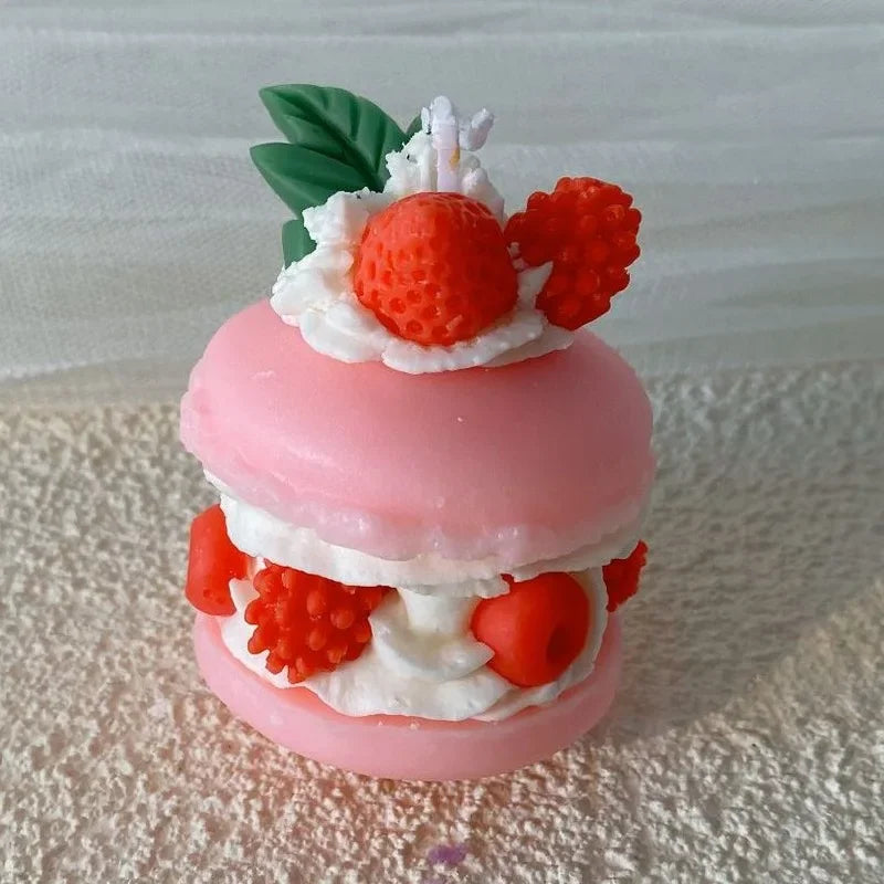 Simulated cream cake candles Strawberry chocolate cherry macaron scented candle lovely birthday gift velas navideñas decorativas