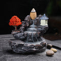 Creative Backflow Incense Holder Resin High Mountain Waterfall Incense Cones Burner Aromatherapy Ornament Zen Home Decoration