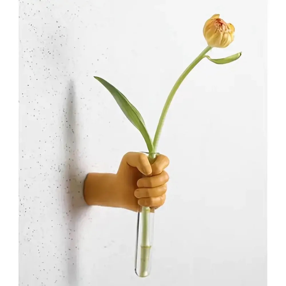 Simulations Hand Flower Wall Vase Decorative Flowers Resin Wall Mounted Vase Vase Art Handmade Decorative Vases Home