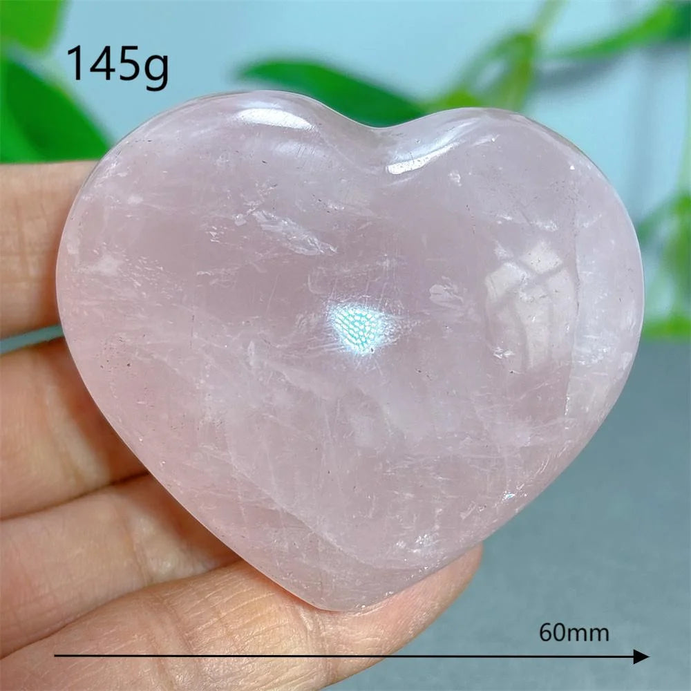 Rose Quartz Heart Crystal Natural Stone Quartz Stone Minerals Home Decoration Reiki Craft Gifts Energy Healing Luck Love