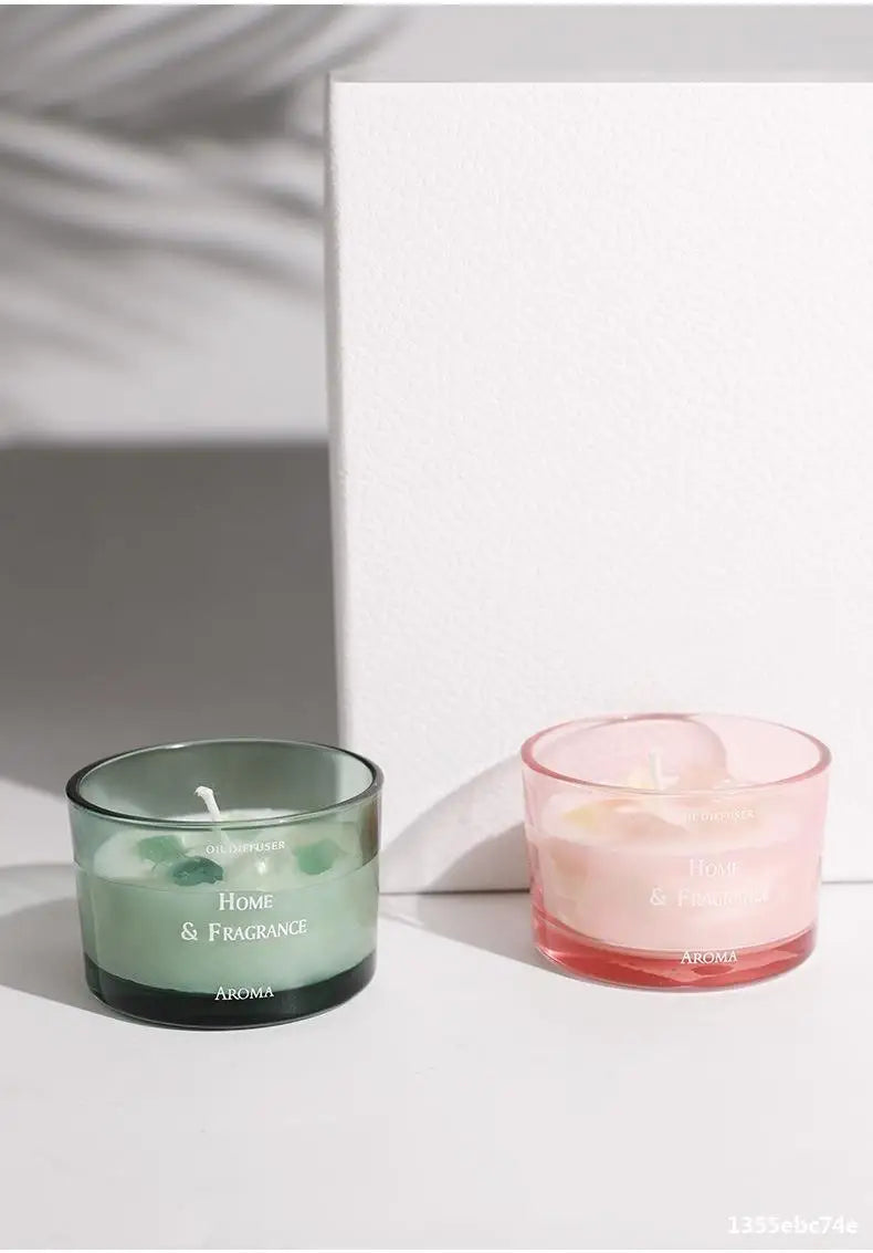 Handcrafted Crystal Scented Candles,  Light-scented Transparent Glass Cup Jar Candles, Festival And Birthday Gifts As Souvenirs