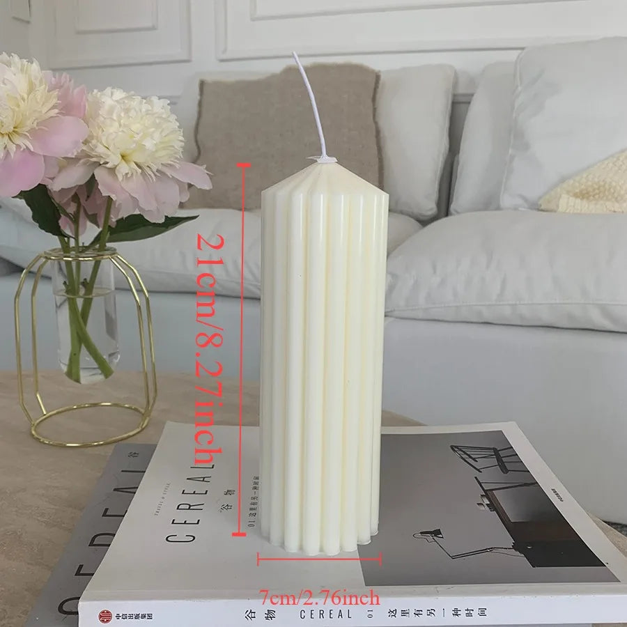 1pcs Nordic style cylindrical candle smokeless candle for wedding, party, birthday decoration, Nordic home decoration, bedroom
