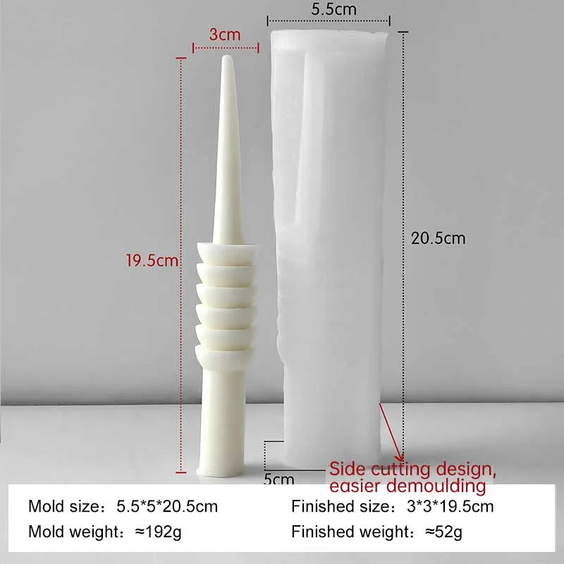 Geometric Long Rod Candle Mold Handmade Aroma Candle Silicone Molds Twist Spiral Long Pole Candle Making Supplies