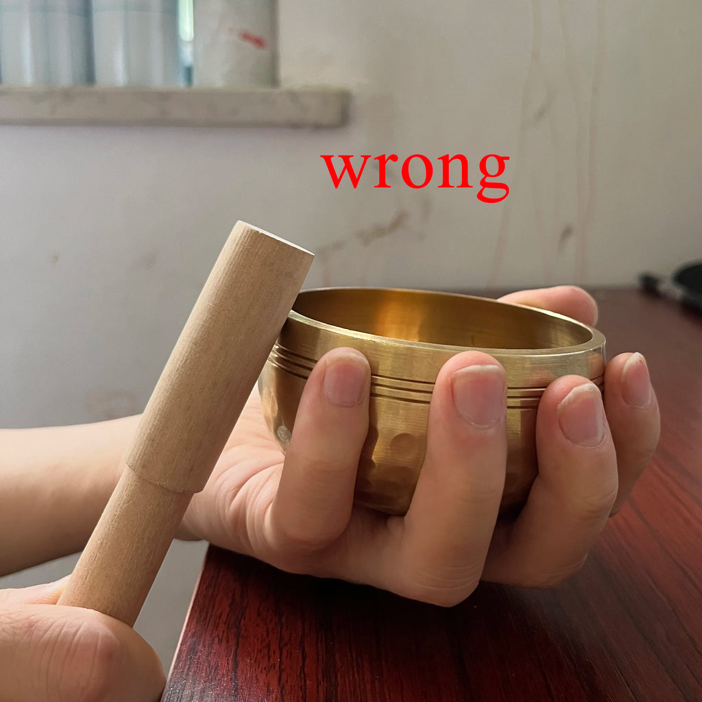 Tibetan Brass Singing Bowl Sanskrit Yoga Meditation for Sound Handmade Healing Stress Relief Buddha Mindfulness Instrument