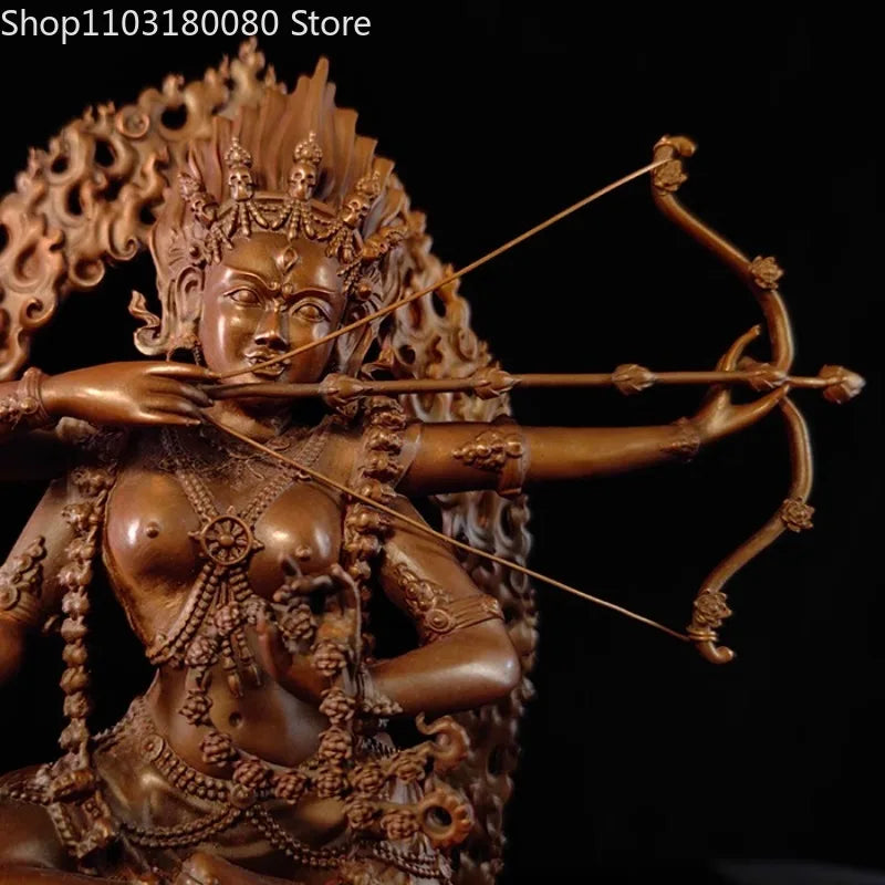 27cm Red Copper carving Kurukulle Buddha statue Nepal Tibet Buddhism Red Tara goddess statue Large sculpture