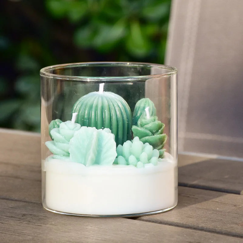 Succulent Cactus Candle | Aromatherapy Succulent Candle | Cactus Shaped Candle | Succulent Decor Candle | Green Cactus Candle |