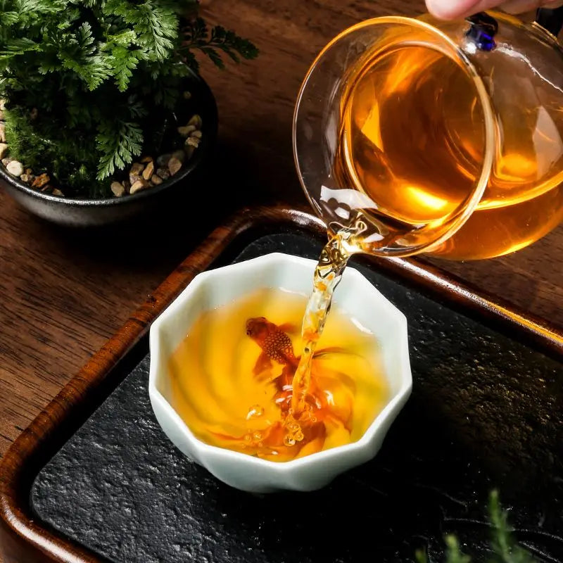 Creative Celadon Teacups Handmade Koi Tea Bowls Chinese Kung Fu Tea Set Master Cup Household Retro Tasting Mug Teaware Drinkware