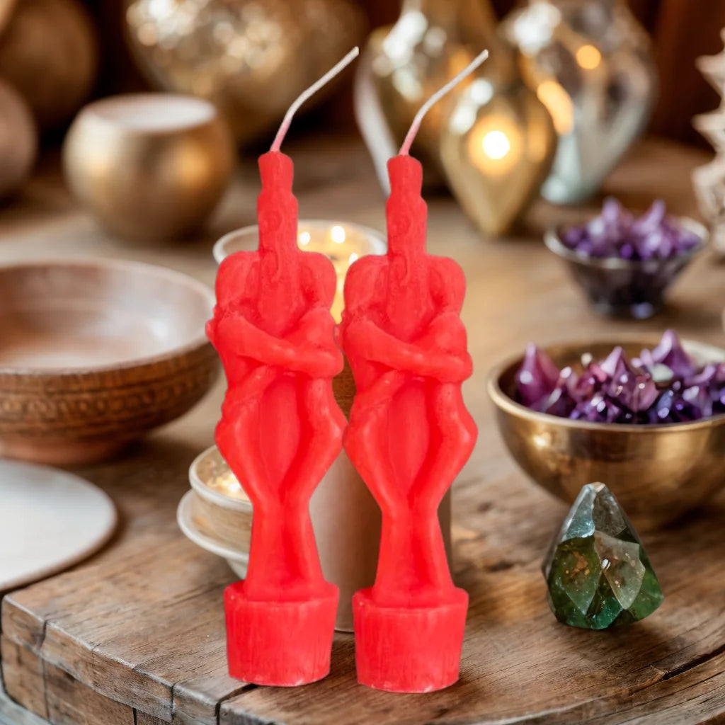 1PCS Buddha Ritual Candle Esoteric Candles Couple Lover Wish Pray Candles Red Color Male Female for Religious