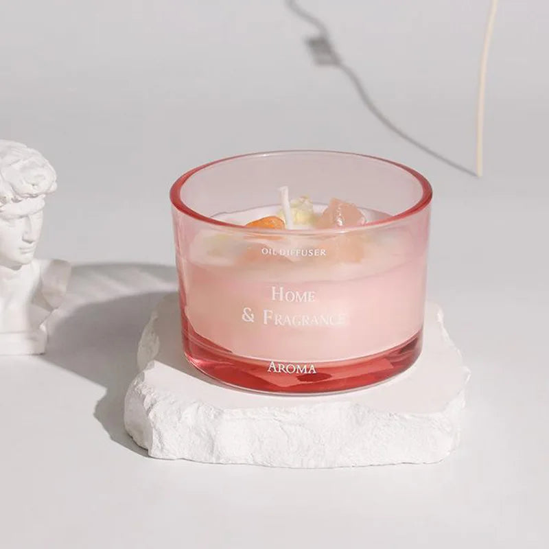 Handcrafted Crystal Scented Candles,  Light-scented Transparent Glass Cup Jar Candles, Festival And Birthday Gifts As Souvenirs