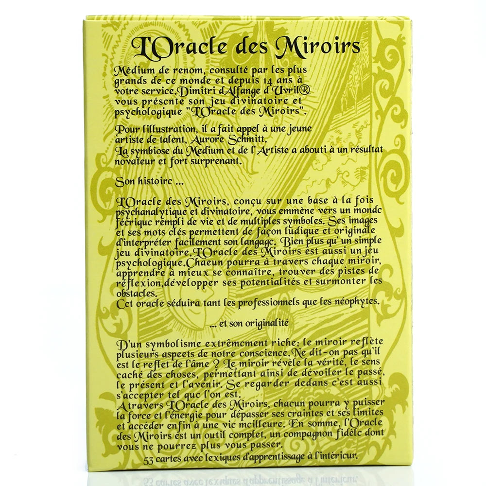 Français Oracle des Miroirs French of Tarot Cards Un Outil Précieux pour la Divination et la Guidance Spirituelle Board Game