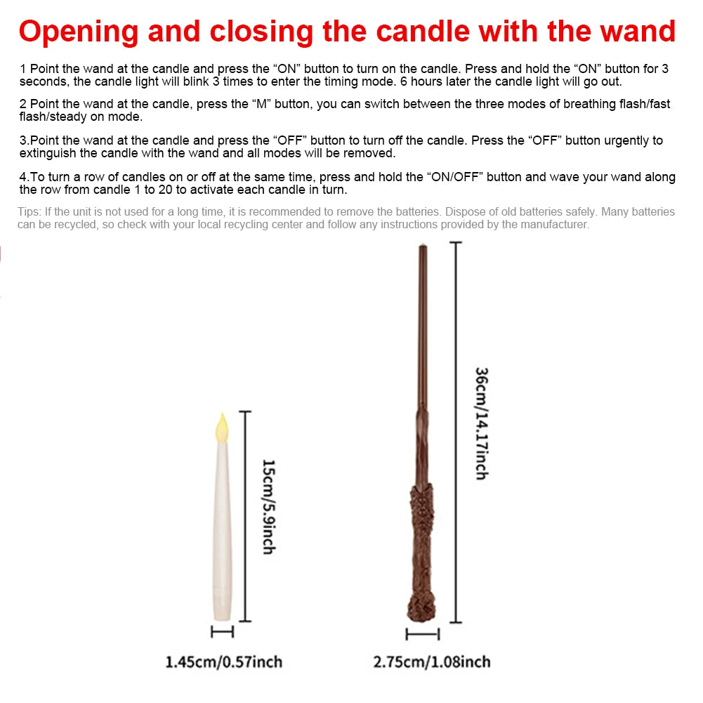 10-24PCS Flameless Floating Candles With Magic Wand Remote Battery Operated Hanging Flickering Warm Light Candle Wedding Christm