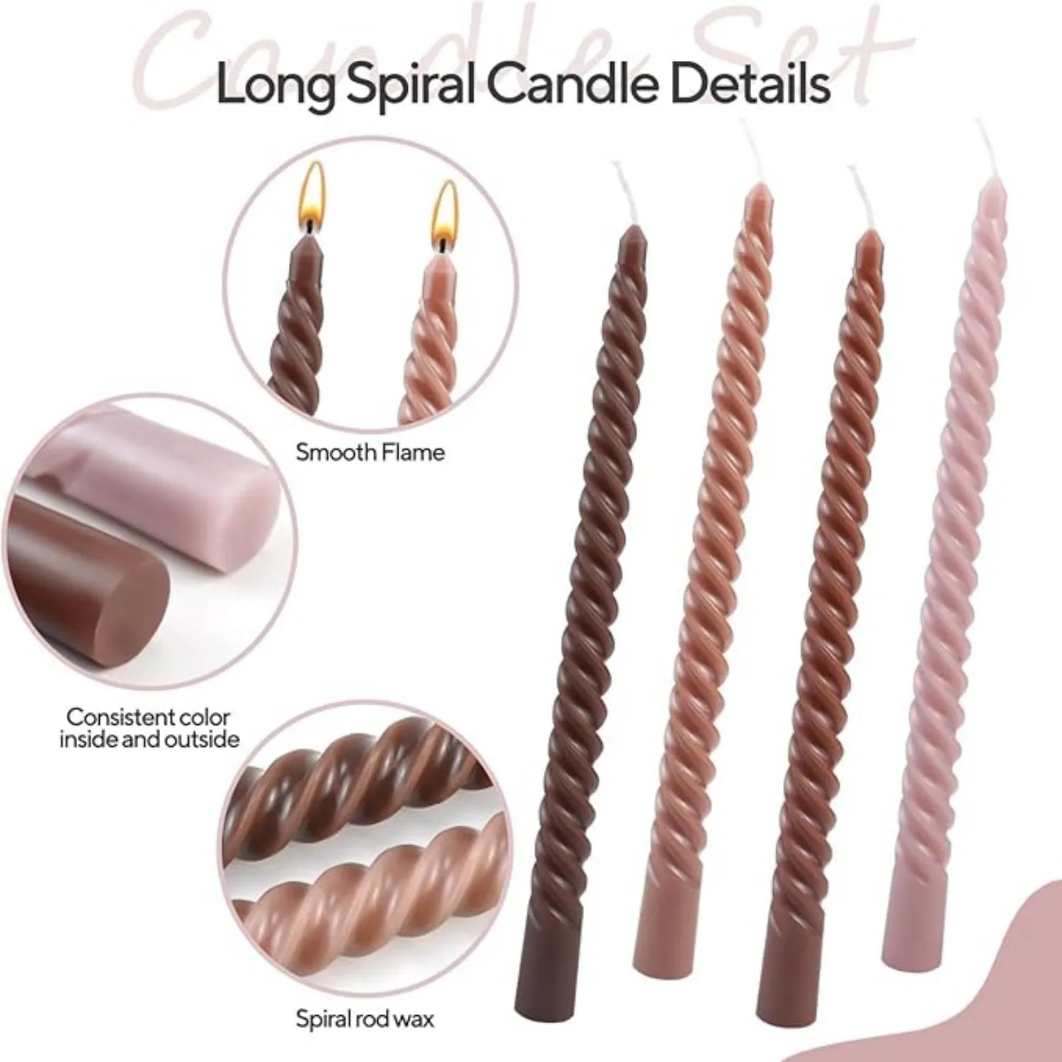 4pcs20cm Long Stick Blessing Candle Natural Beeswax Smokeless Long-Lasting for Home Ritual
