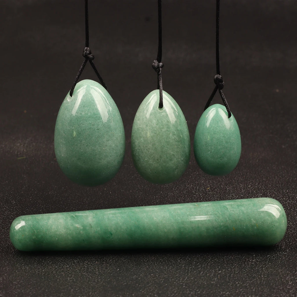 Wholesale Drill Jade Egg Set Quartz Massage Wand Crystal Stone Yoni Ball Pelvic Kegel Exercise Tool Tightening Vaginal Muscle