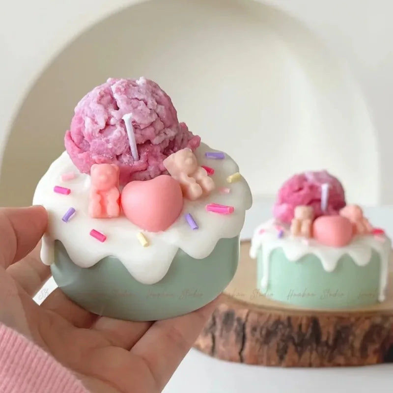 Simulated cream cake candles Strawberry chocolate cherry macaron scented candle lovely birthday gift velas navideñas decorativas