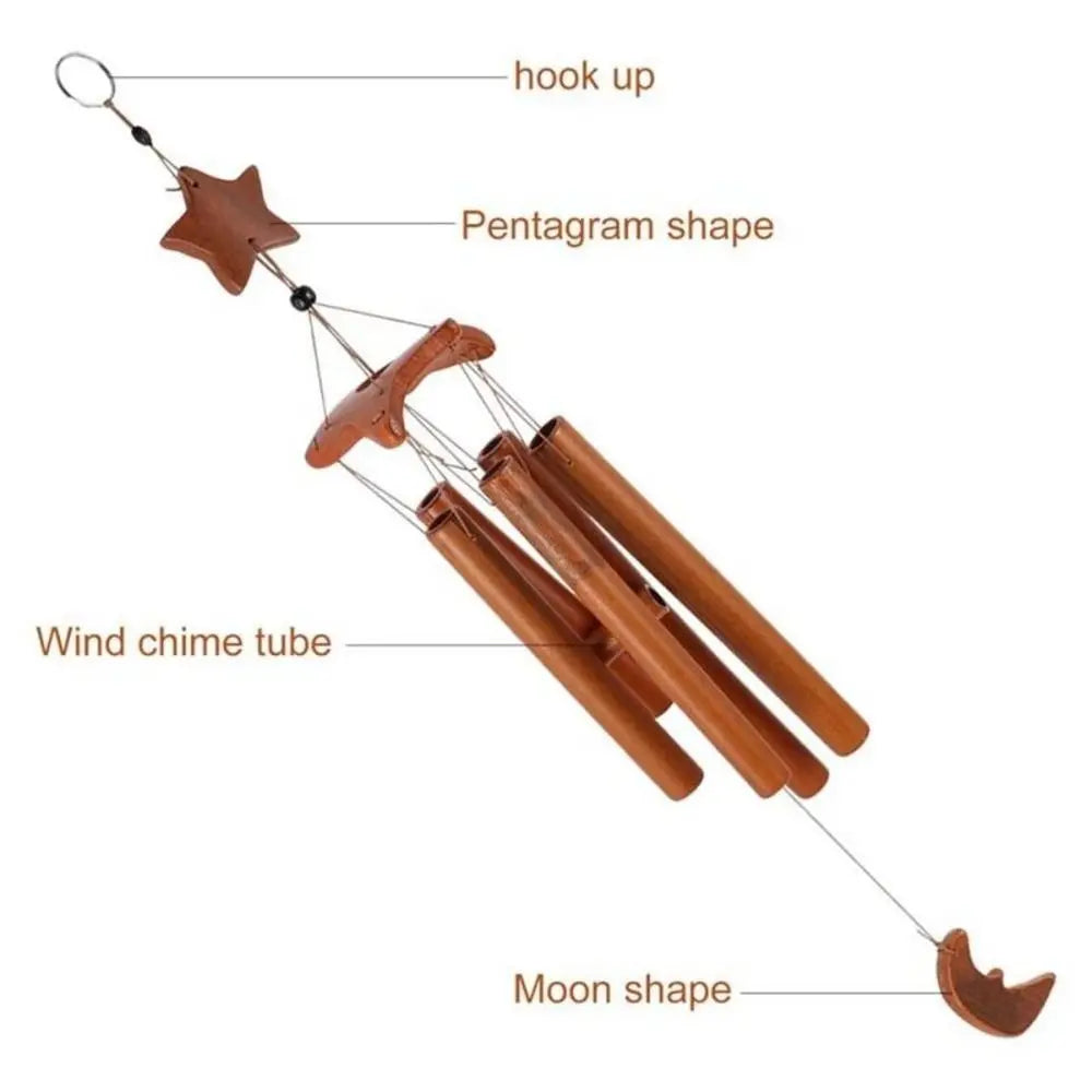 Bamboo Bamboo Wind Chimes New Handmade Pendant Bell Wind Chime Retro Crafts Gift Wall Hanging Windchimes Indoor Outdoor