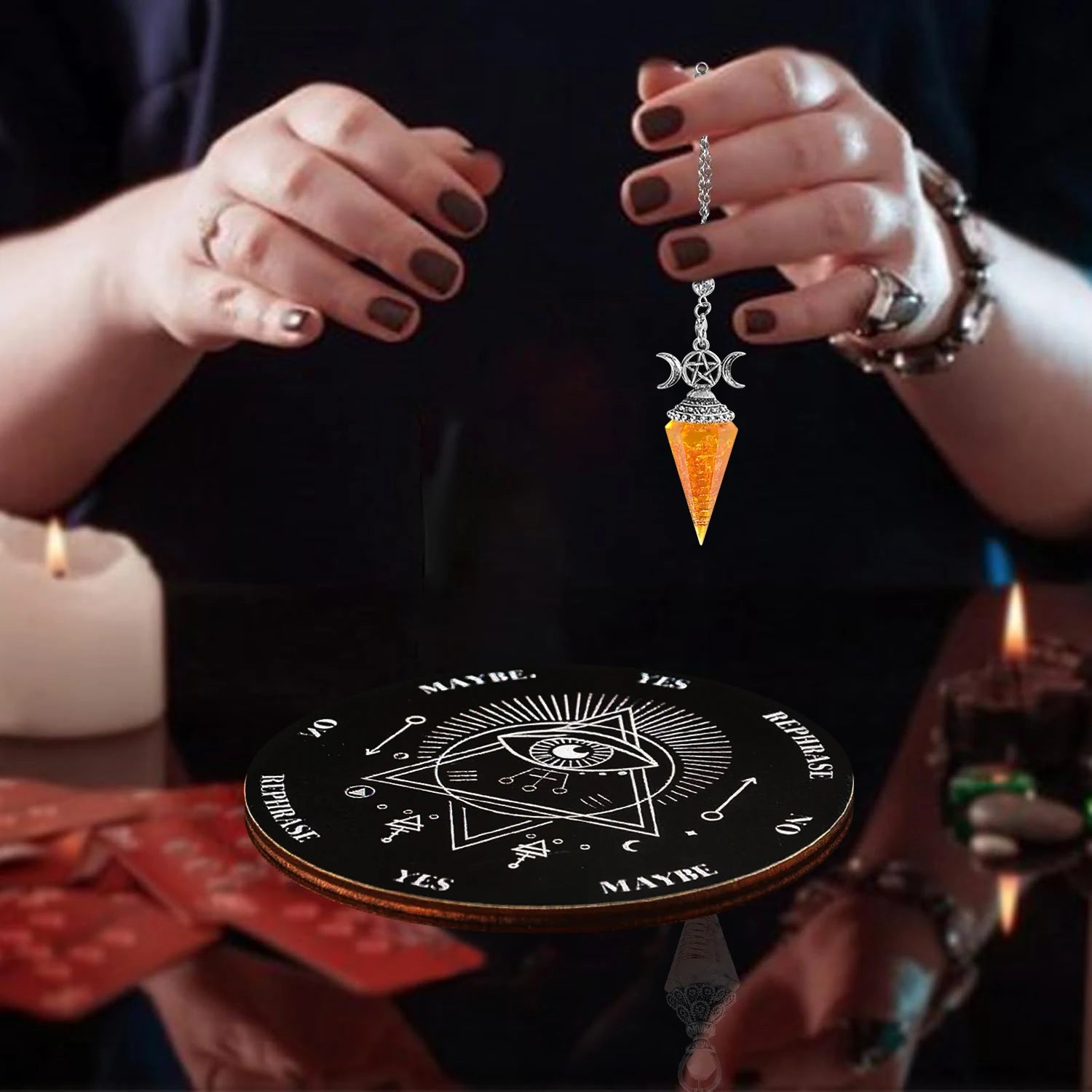 2pcs Spiritual Pendulum Divination Set Spiritual Pendulum+Divination Disk Spiritual Healing/Decision Divination Tool
