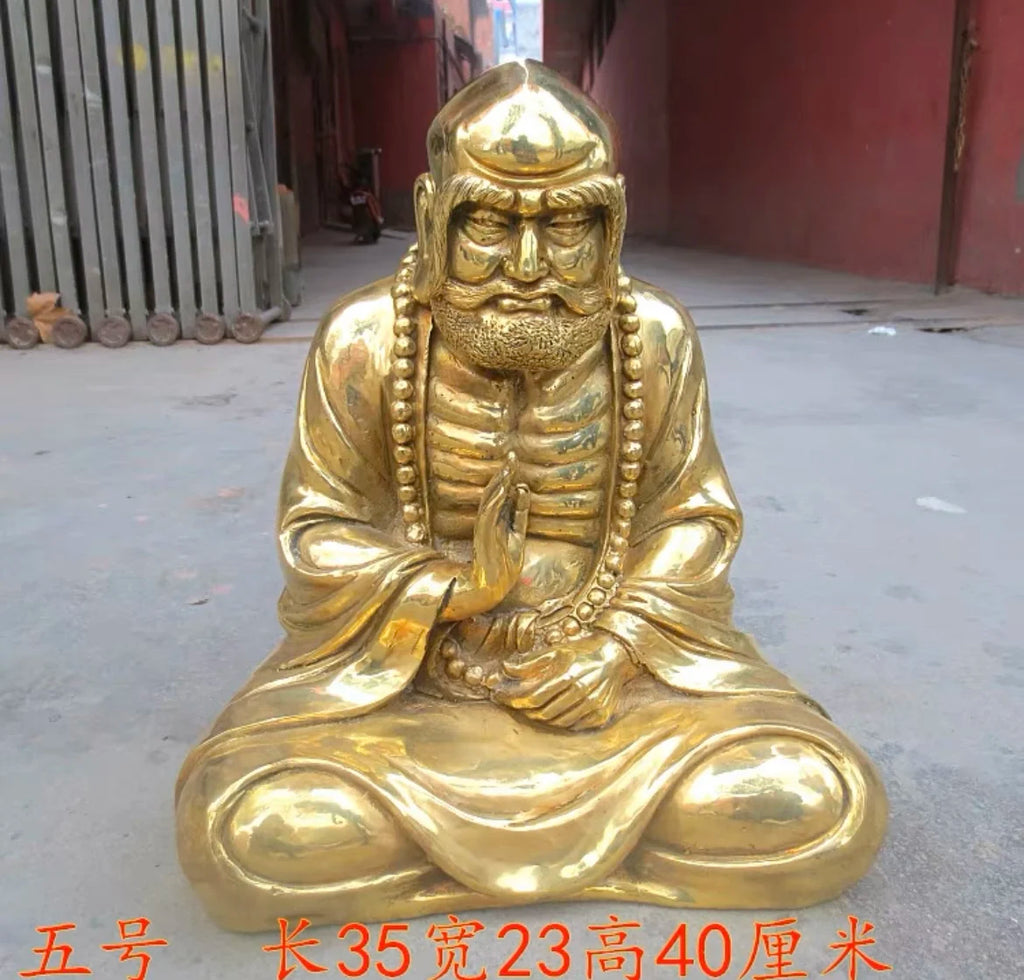 40cm large Buddhism Taoism Zen Tao Dharma Bodhidharma buddha God COPPER Sculpture statue HOME temple protection 50% OFF