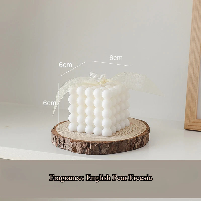 3D Bubble Cube Scented Candle Home Decoration Handmade Candles Wedding Birthday Candles Room Decor Props for Photos  Ins Style