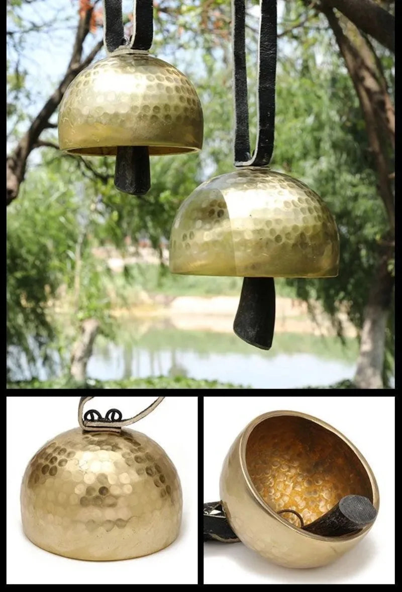 Handmade Brass Bell Meditation Copper Bells Outdoor Wind Chimes Sound Healing Chakra Mindfulness Musical Instruments Percussion