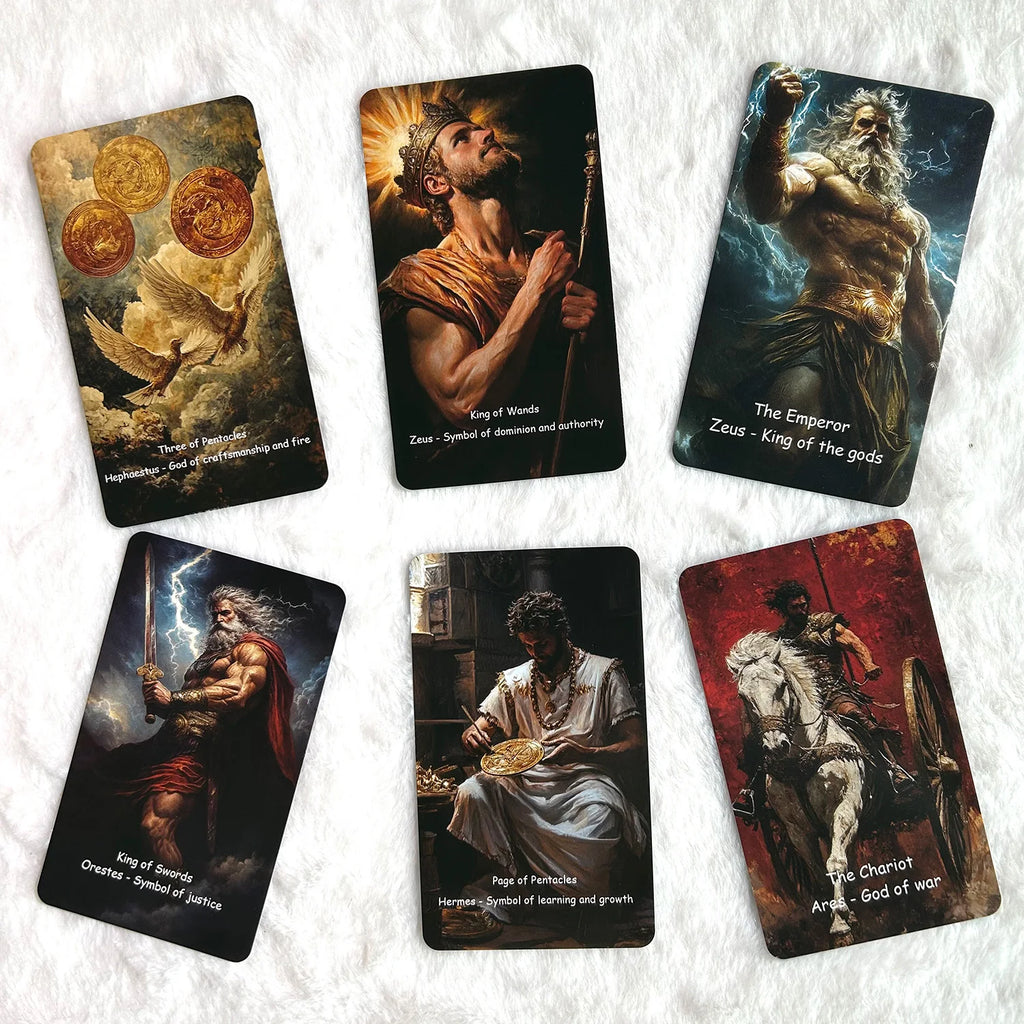 78PCS 70*120mm Tarot Greek Mythology Divination Rune Board Game Classic Innovative Theme Illustration Keywords