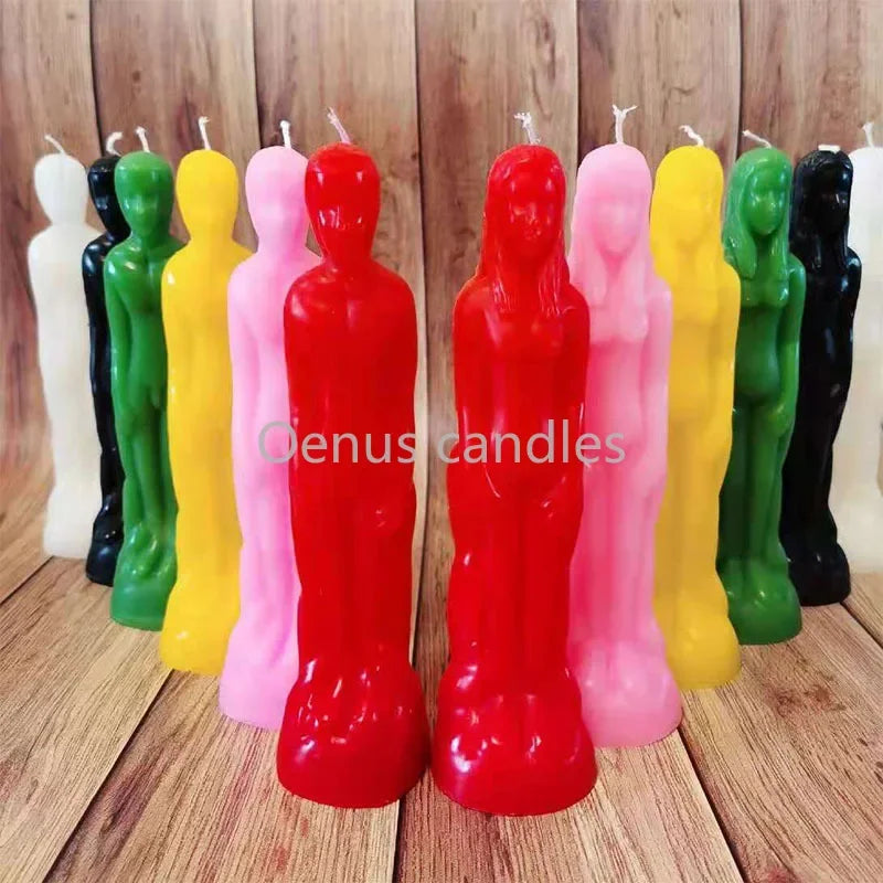 1pcs Black Candle Ritual Female Male Figure Human Candle Soy Wax Paraffin Wax Hoodoo Candles for Spells and Altars