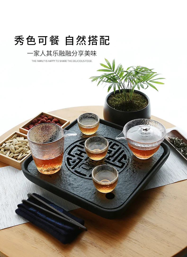 Tea Cup Japanese Style Hammered Pattern Master Cup Small Thickened Glass Cup Personal Handmade Single Cup Kung Fu Tea Set