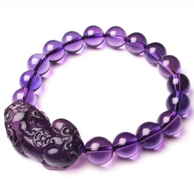 Super Natural Ice Transparent Amethyst Bracelet Beads Men Aid Academic Business Bracelets String Jewelr Accessories