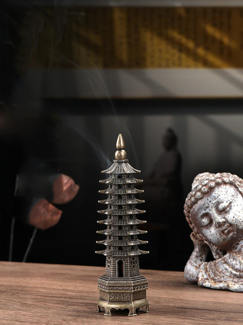 Chinese Pagoda Vertical Incense Burner Home Decor Sandalwood Burner 10.5cm Line Incense Stick Holder Incense Ornaments Tea Room