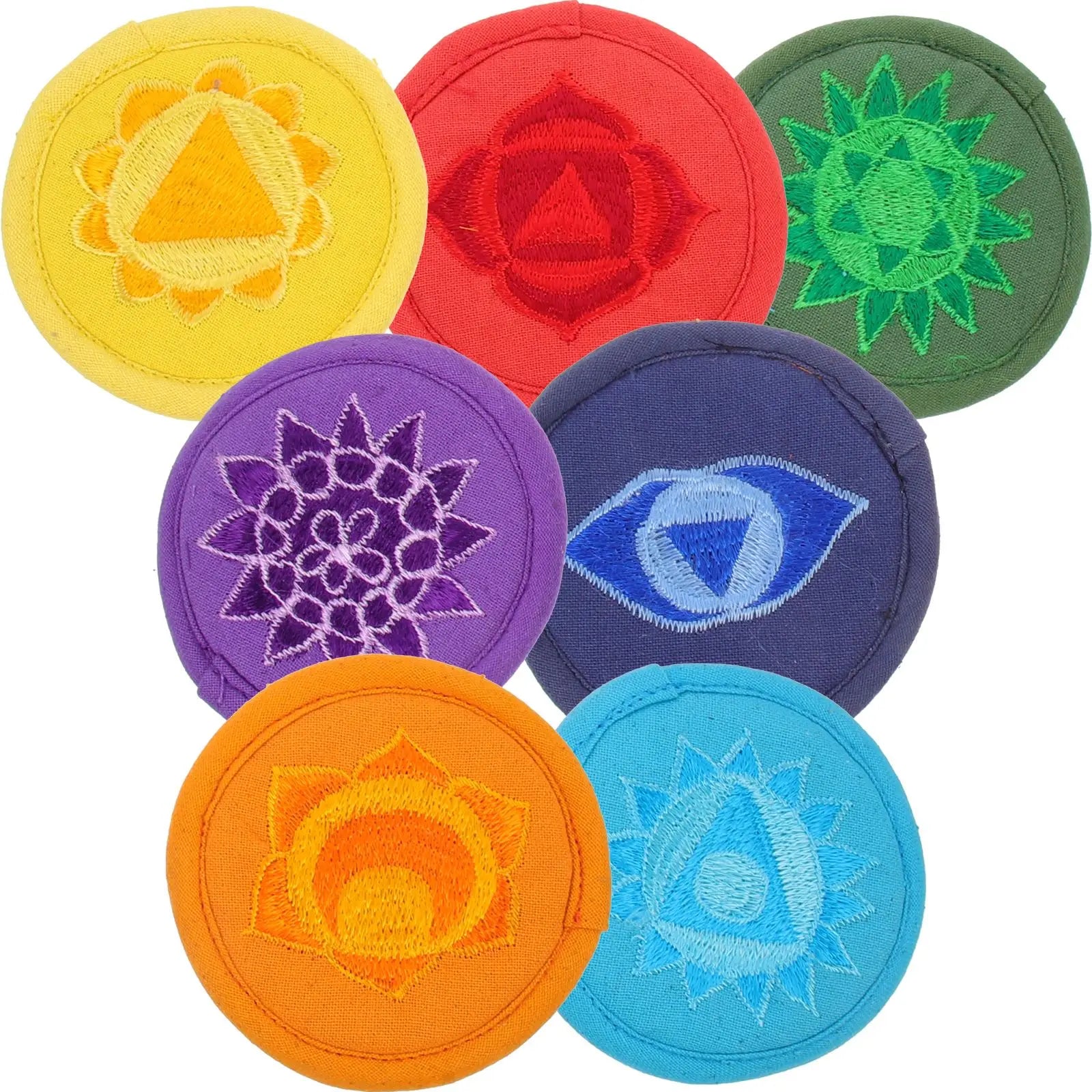 7pcs Embroidered Buddhist Sound Bowl Cushion Pad Tibetan Singing Bowl Holder Pad Singing Bowl Holder Cushion Buddhist Supply