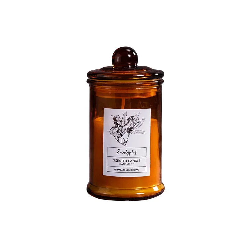 Vintage Glass Jar Scented Candle Essential Oils Soy Wax Candle Aromatherapy Home Decoration Birthday Xmas Gift