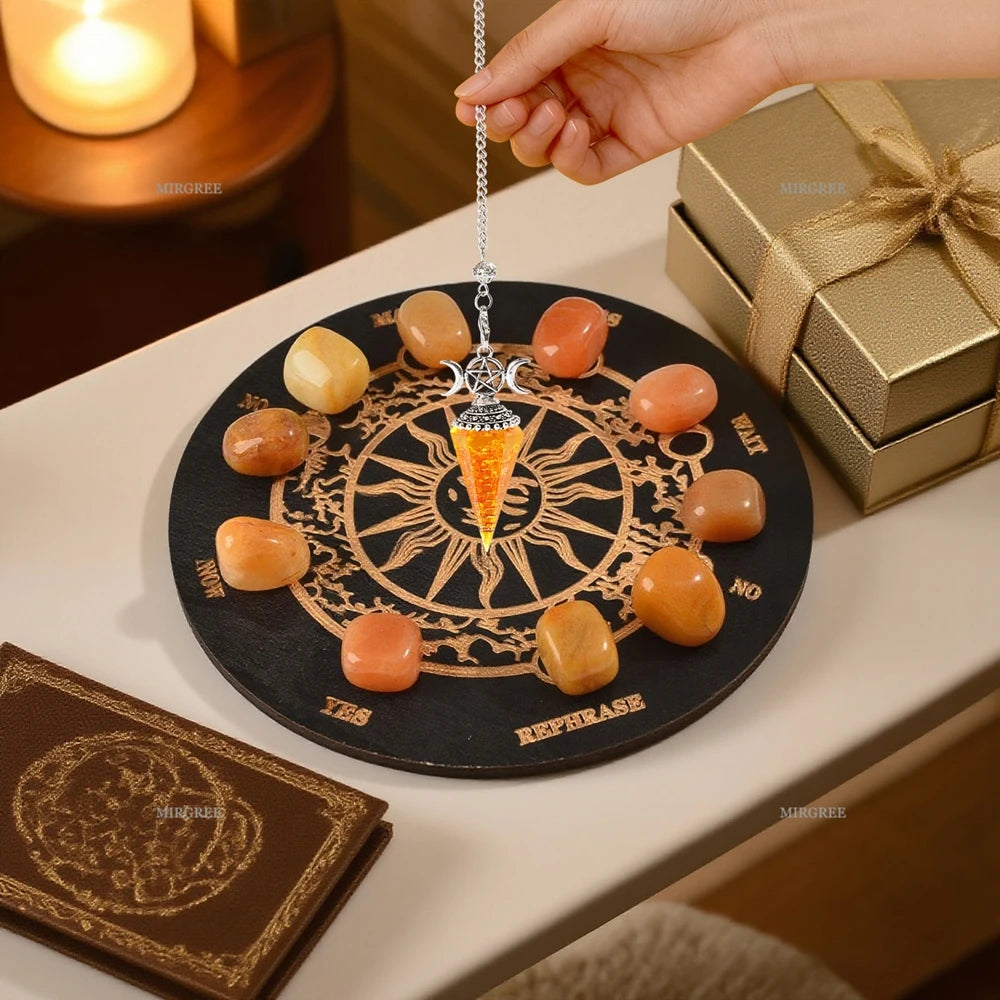 9/12pcs Amethyst and Crystal Pendulum Set with Divination Board - Perfect for Meditation and Divination