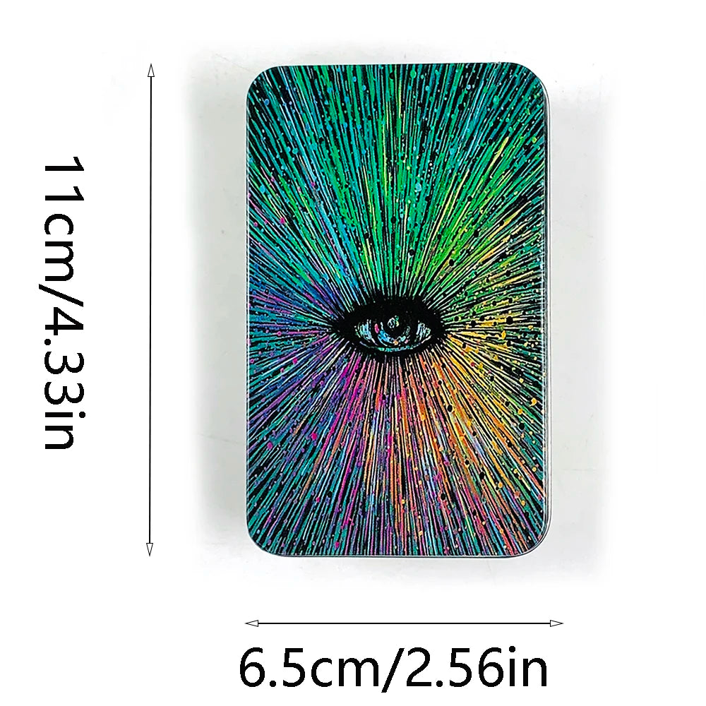 Metal Box Gilded Tarot Cards Deck With Paper Guidebook English Vision Divination Board Games,Family Gathering Board Playing Game