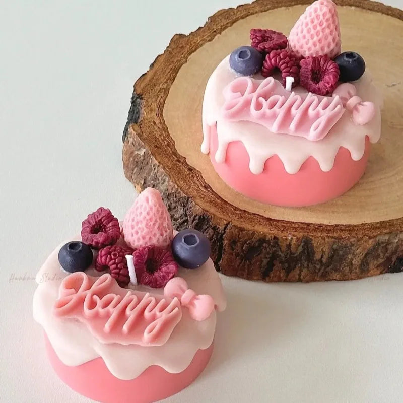 Simulated cream cake candles Strawberry chocolate cherry macaron scented candle lovely birthday gift velas navideñas decorativas