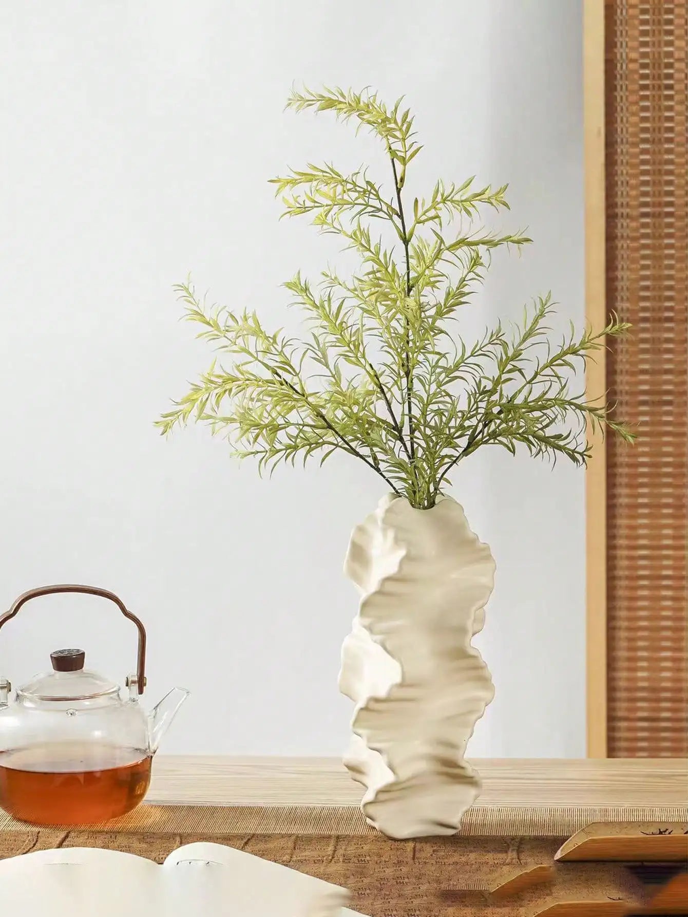 1Pc Handmade Resin Coral Vase Origami Geometric Texture Art Decor for Living Room & Study