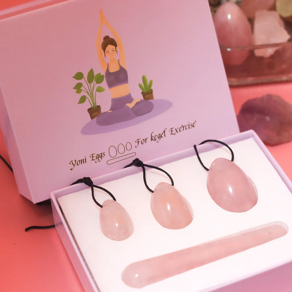 Wholesale Drill Jade Egg Set Quartz Massage Wand Crystal Stone Yoni Ball Pelvic Kegel Exercise Tool Tightening Vaginal Muscle